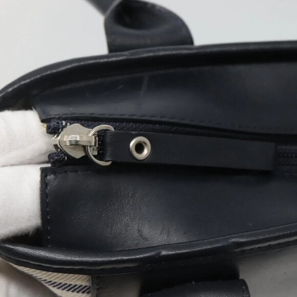 BURBERRY Hand Bag Canvas Beige Silver Auth - Picture 11 of 15